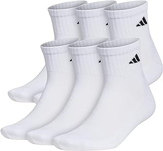 adidas Men's Athletic Cushioned Quarter Socks (with Arch Compression for a Secure Fit (6-Pair)